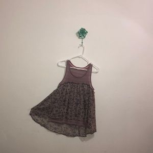 Blue & Nude floral knitted flow tank top shirt